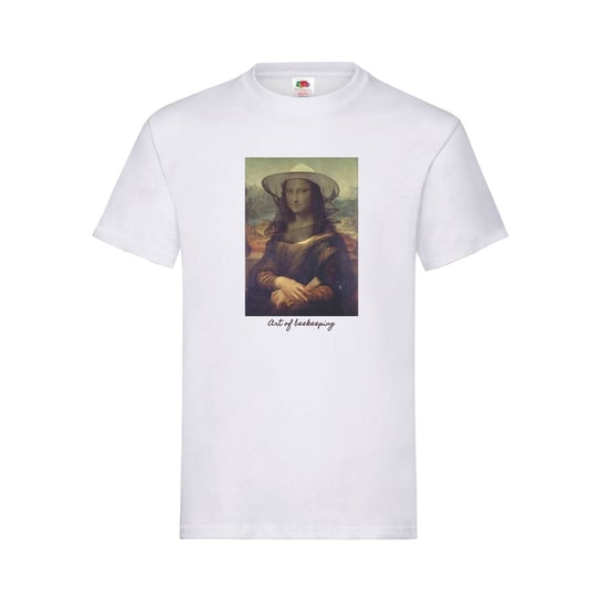 Koszulka bawełniana z nadrukiem Mona Lisa | Art of Beekeeping (biała) - wzór KA50 XL BEE&HONEY