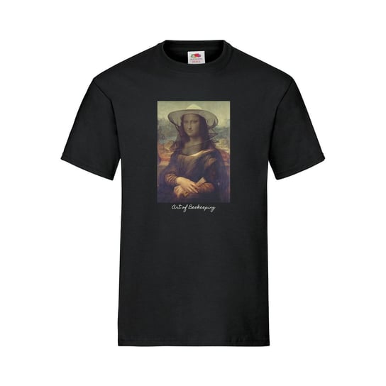 Koszulka bawełniana z nadrukiem Mona Lisa | Art of Beekeeping (czarna) - wzór KA47 M BEE&HONEY