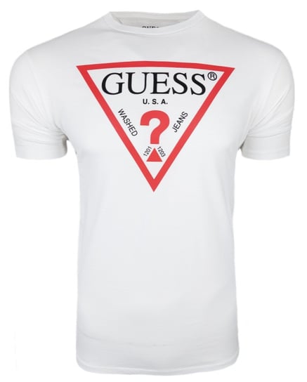 Koszulka biała LOGO T-shirt męski Guess r.L GUESS