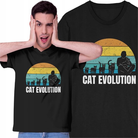 Koszulka Cat Evolution Kot Kotek Śmieszna Koszulka z Kotem T-shirt Prezent Inna marka