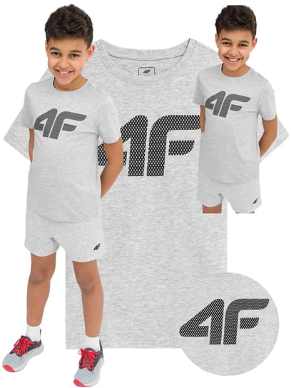 Koszulka chłopięca 4F chłodny jasny szary melanż 4F