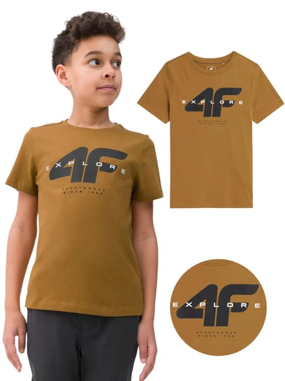 Koszulka chłopięca 4F jasny brąz 4F