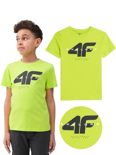 Koszulka chłopięca 4F soczysta zieleń neon 4F