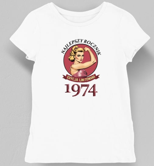 Koszulka damska 1974 najlepszy rocznik 50 urodziny prezent na 50 lat 2XL KozakNadruki