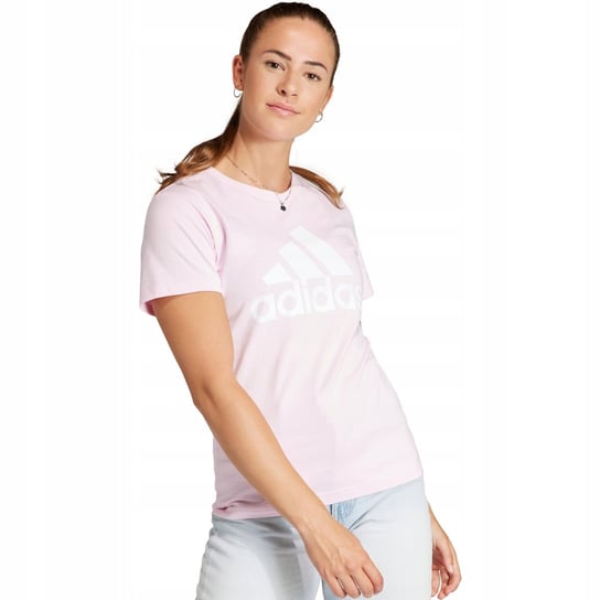 Koszulka damska adidas Loungewear Essentials Logo Tee jasny róż GL0726 L Adidas