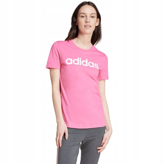 Koszulka damska adidas Loungewear Essentials Slim Logo Tee różowa IY9191 L Adidas