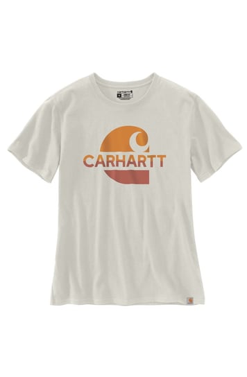 Koszulka damska bawełniana Carhartt Heavyweight Fadded C Malt - L Carhartt
