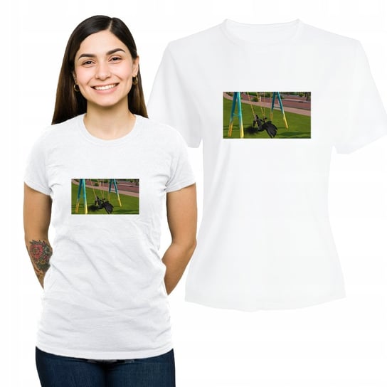 Koszulka Damska Biała z Nadrukiem  T-shirt Prezent Sims Chill XXL Plexido