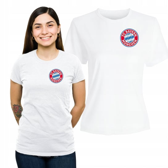 Koszulka Damska Biały  T-shirt Prezent Nadruk FC Bayern XL Plexido