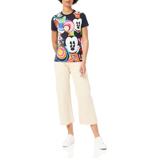 Koszulka damska Desigual Disney Mickey Marbles bawełniana t-shirt-M Desigual