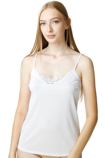 Koszulka damska Oliwia na ramiączkach : Kolor - Biały, Rozmiar - 44 Mewa Lingerie