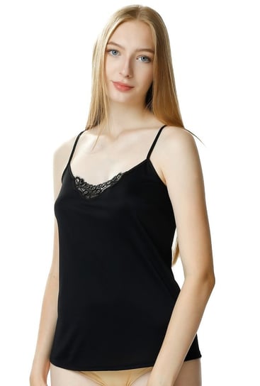 Koszulka damska Oliwia na ramiączkach : Kolor - Czarny, Rozmiar - 38 Mewa Lingerie