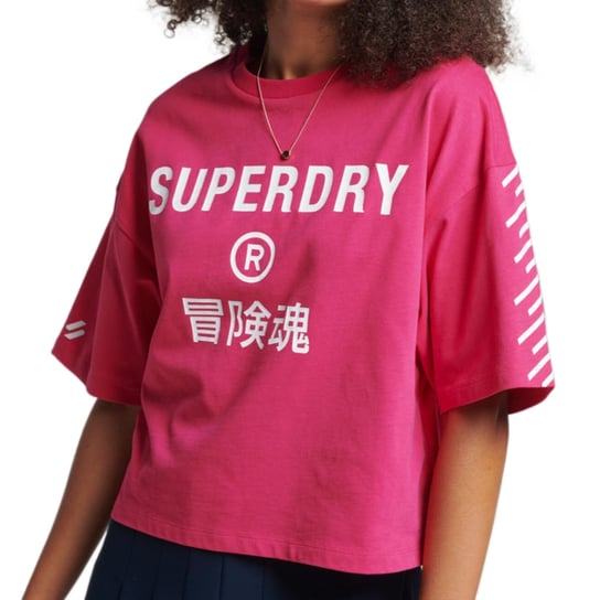Koszulka damska Superdry Code Tech Os Boxy bawełniana -L Superdry