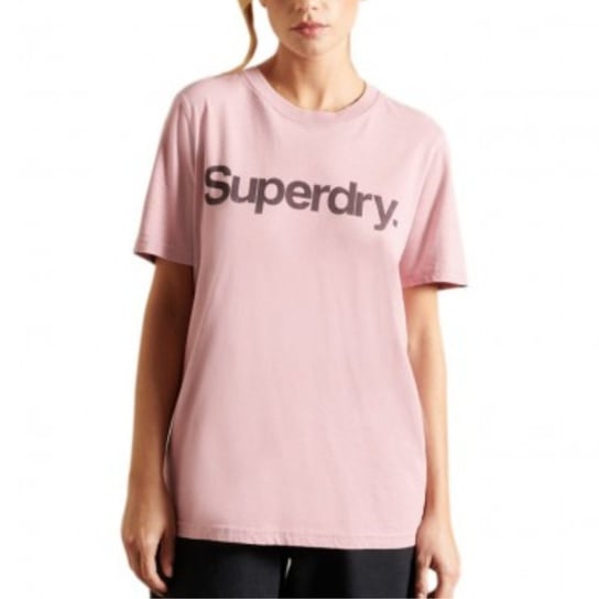 Koszulka damska Superdry Logo klasyczna t-shirt różowy-M Superdry