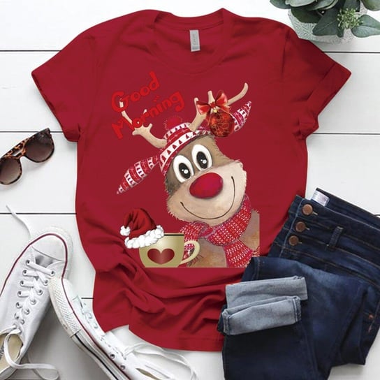 Koszulka Damska Świąteczny T-Shirt Renifer Rudolf Xl Inny producent
