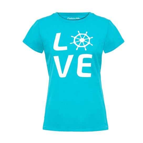 Koszulka damska T-shirt błękitna LOVE Captain Mike® rozmiar L Captain Mike