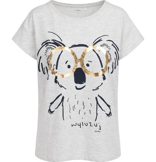 Koszulka Damska T-shirt Damski z nadrukiem bawełna Mistrz Miś Koala L  Endo Endo