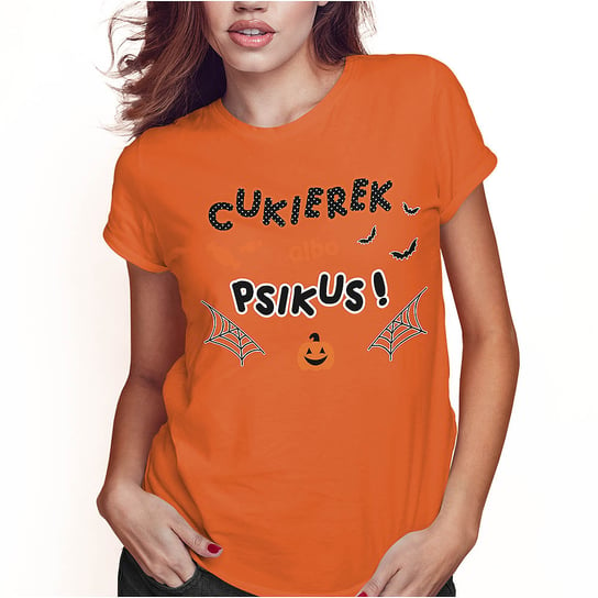 KOSZULKA DAMSKA T-SHIRT HALLOWEEN CUKIEREK ALBO PSIKUS SUPER JAKOŚĆ PolskaKoszulka