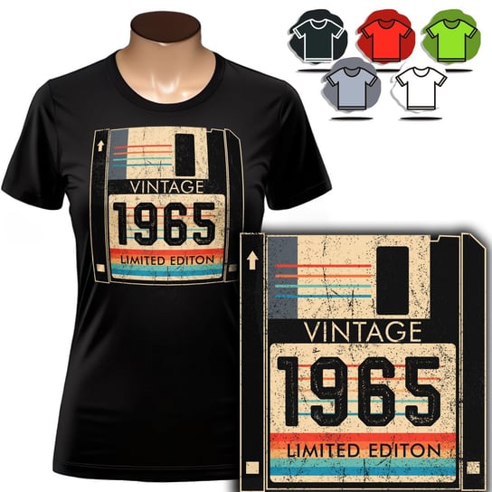 Koszulka Damska T-Shirt - Limitowana Classic Dyskietka Na 60 Urodziny - M WORLD CASE