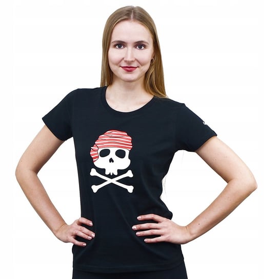 Koszulka damska T-shirt z nadrukiem CZASZKA PIRAT Captain Mike® rozmiar L Captain Mike
