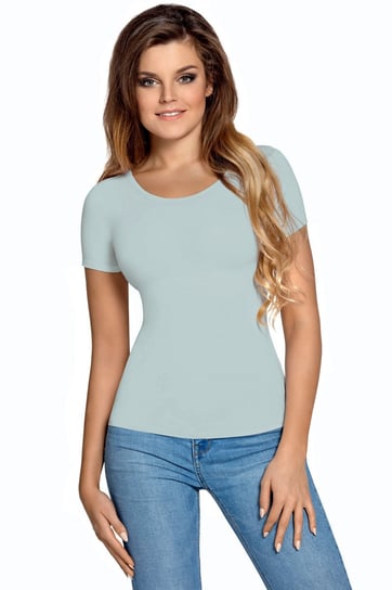 Koszulka damska z krótkim rękawem CARLA szałwiowa  XL BABELL
