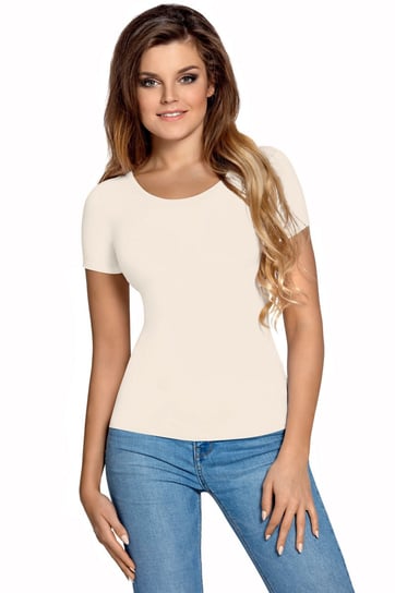 Koszulka damska z krótkim rękawem CARLA waniliowa  XL BABELL