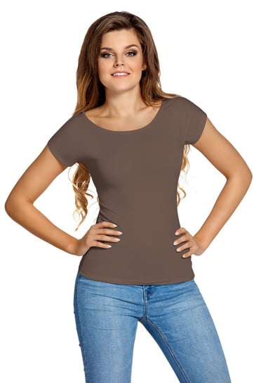 Koszulka damska z krótkim rękawem KITI kakaowa  S BABELL