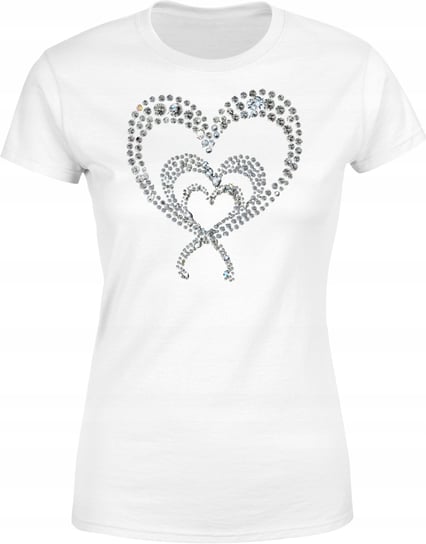 Koszulka damska z Kryształkowym Sercem 2 - Połyskująca i Stylowa T-shirt Inna marka
