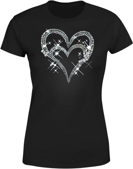 Koszulka damska z Kryształkowym Sercem Połyskująca i Stylowa T-shirt damski Inna marka