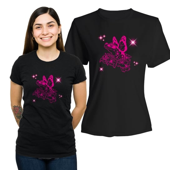 Koszulka Damska z Nadrukiem Bawełna T-shirt na Prezent Żaba Wróżka M Plexido