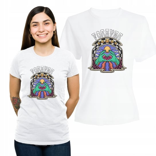 Koszulka Damska z Nadrukiem Bawełniany T-shirt na Prezent Forever Serce S Plexido