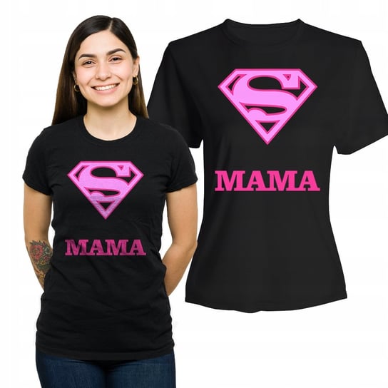 Koszulka Damska z Nadrukiem Bawełniany T-shirt na Prezent Super Mama S Plexido