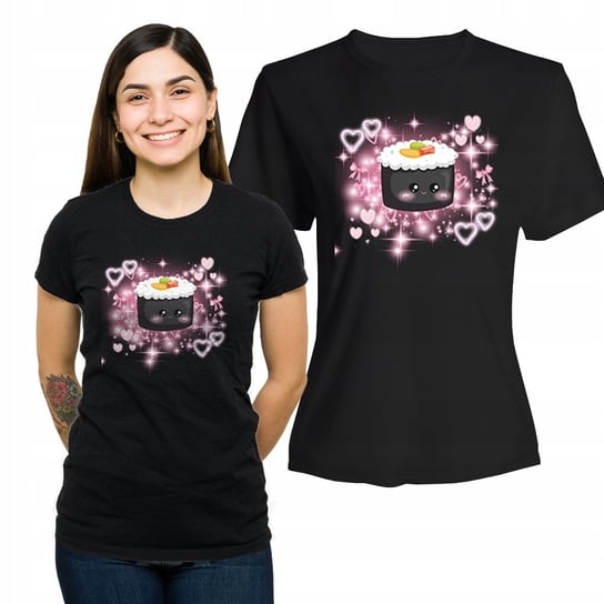 Koszulka Damska z Nadrukiem Bawełniany T-shirt na Prezent Sushi S Plexido