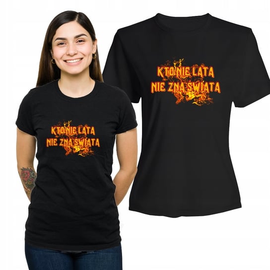 Koszulka Damska z Nadrukiem  T-shirt na Prezent Kto Nie Lata XL Plexido