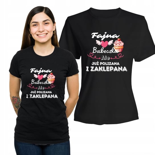 Koszulka Damska z Nadrukiem  T-shirt Prezent Fajna Babeczka M Plexido