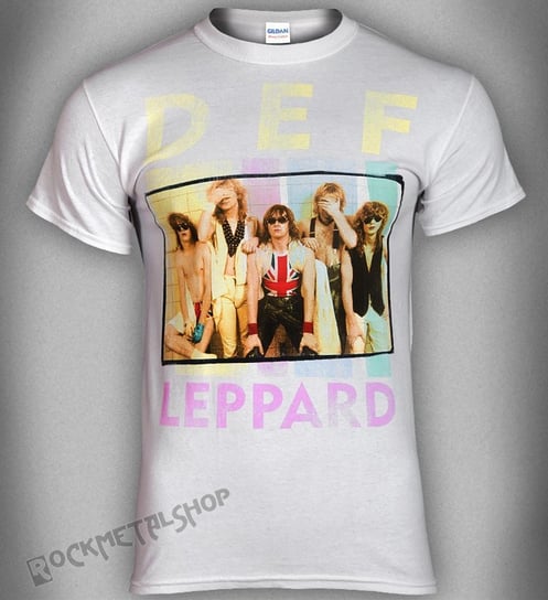 koszulka DEF LEPPARD - SQUARE BOX PHOTO LOGO-L Pozostali producenci