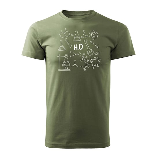 Koszulka dla chemika nauczyciela chemii chemik dzień chemika męska khaki REGULAR-L TUCANOS