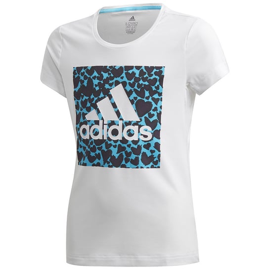 Koszulka dla dzieci adidas G a.r. Gfx Tee biało-niebieska GE0500 Adidas