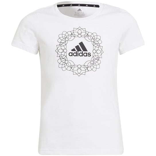 Koszulka dla dzieci adidas G GFX Tee 1 biała GT1421 Adidas
