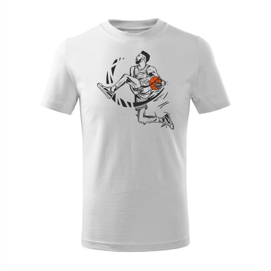 Koszulka dla dzieci dziecięca do koszykówki basketball koszykówka do kosza biała-110 cm/4 lata TUCANOS