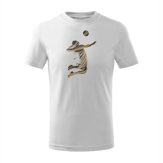 Koszulka dla dzieci dziecięca do siatkówki z siatkówką siatkówka volleyball biała-110 cm/4 lata TUCANOS