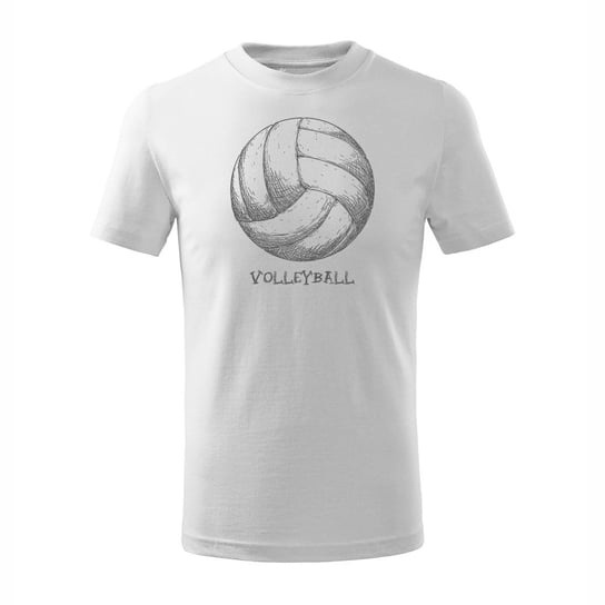 Koszulka dla dzieci dziecięca do siatkówki z siatkówką siatkówka volleyball biała-122 cm/6 lat TUCANOS