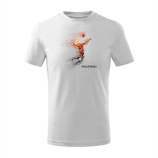 Koszulka dla dzieci dziecięca do siatkówki z siatkówką siatkówka volleyball biała-146 cm/10 lat TUCANOS