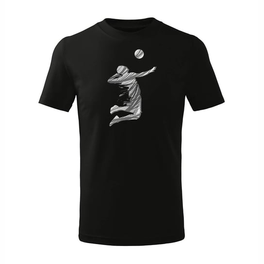 Koszulka dla dzieci dziecięca do siatkówki z siatkówką siatkówka volleyball czarna-110 cm/4 lata TUCANOS