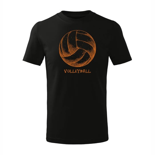 Koszulka dla dzieci dziecięca do siatkówki z siatkówką siatkówka volleyball czarna-110 cm/4 lata TUCANOS