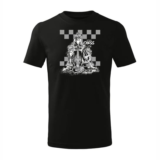 Koszulka dla dzieci dziecięca szachy dla szachisty z szachami w szachy czarna-110 cm/4 lata TUCANOS