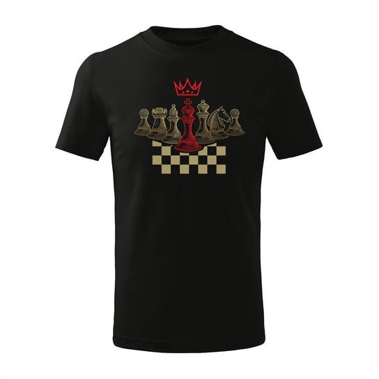 Koszulka dla dzieci dziecięca szachy dla szachisty z szachami w szachy czarna-122 cm/6 lat TUCANOS