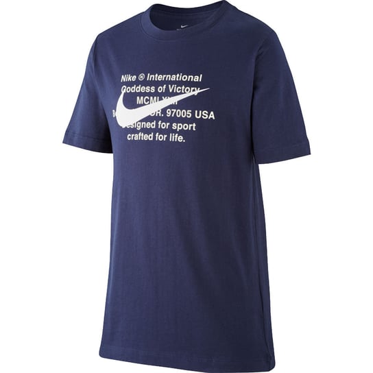 Koszulka dla dzieci Nike Tee Swoosh For Life granatowa CT2632 451 Nike