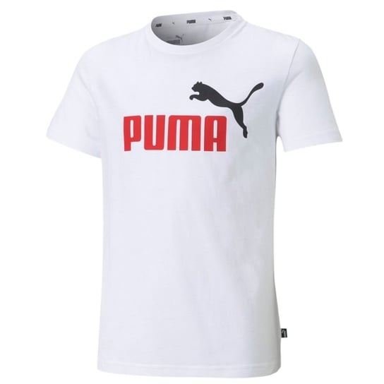 Koszulka dla dzieci Puma ESS+ 2 Col Logo Tee biała 586985 02 Puma