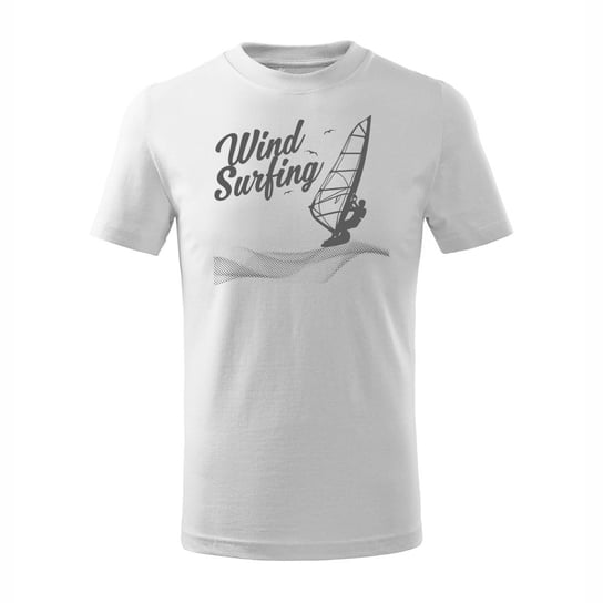 Koszulka dla dzieci windsurfing do windsurfingu z windsurfingiem biała-122 cm/6 lat TUCANOS